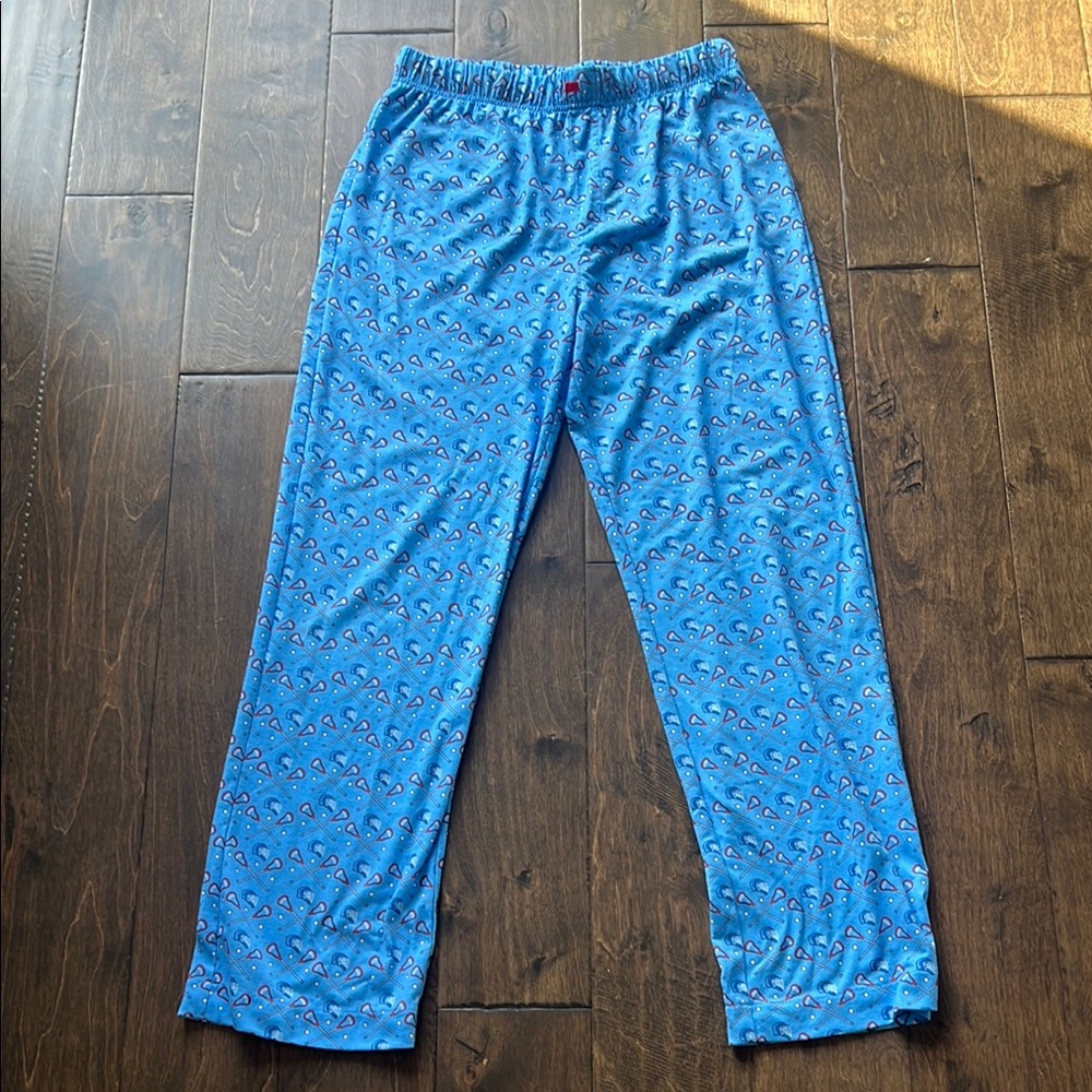 Vineyard Vines Lacrosse Blue Pajama Bottoms with Elastic Waistband